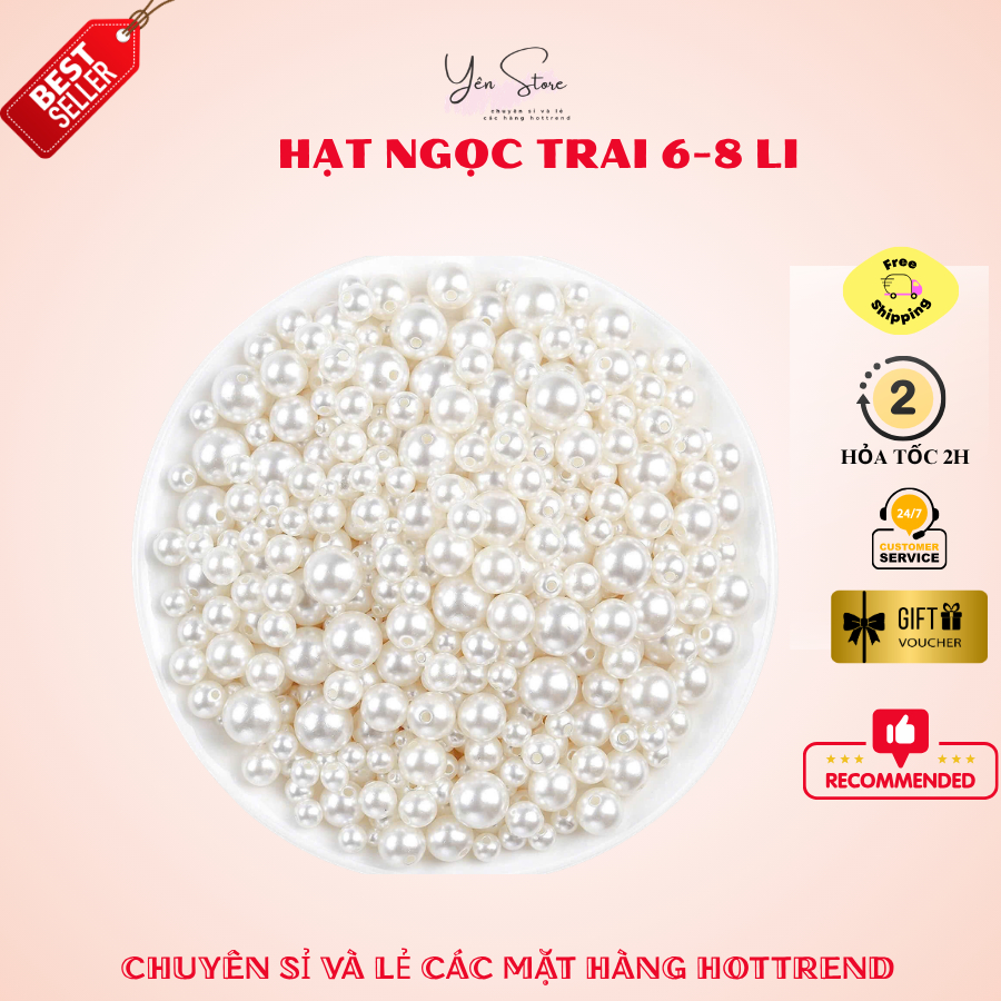 Hạt Ngọc Trai Nhân Tạo Trang Trí Hoa Cưới, Hoa Kẽm Nhung, Handmade DIY, Phụ Kiện Thủ Công -YÊN STORE
